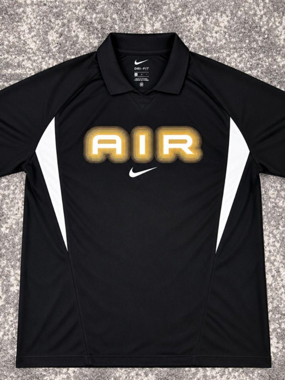 Nike Air Dri-FIT Black Gold Soccer Jersey Polo Shirt
